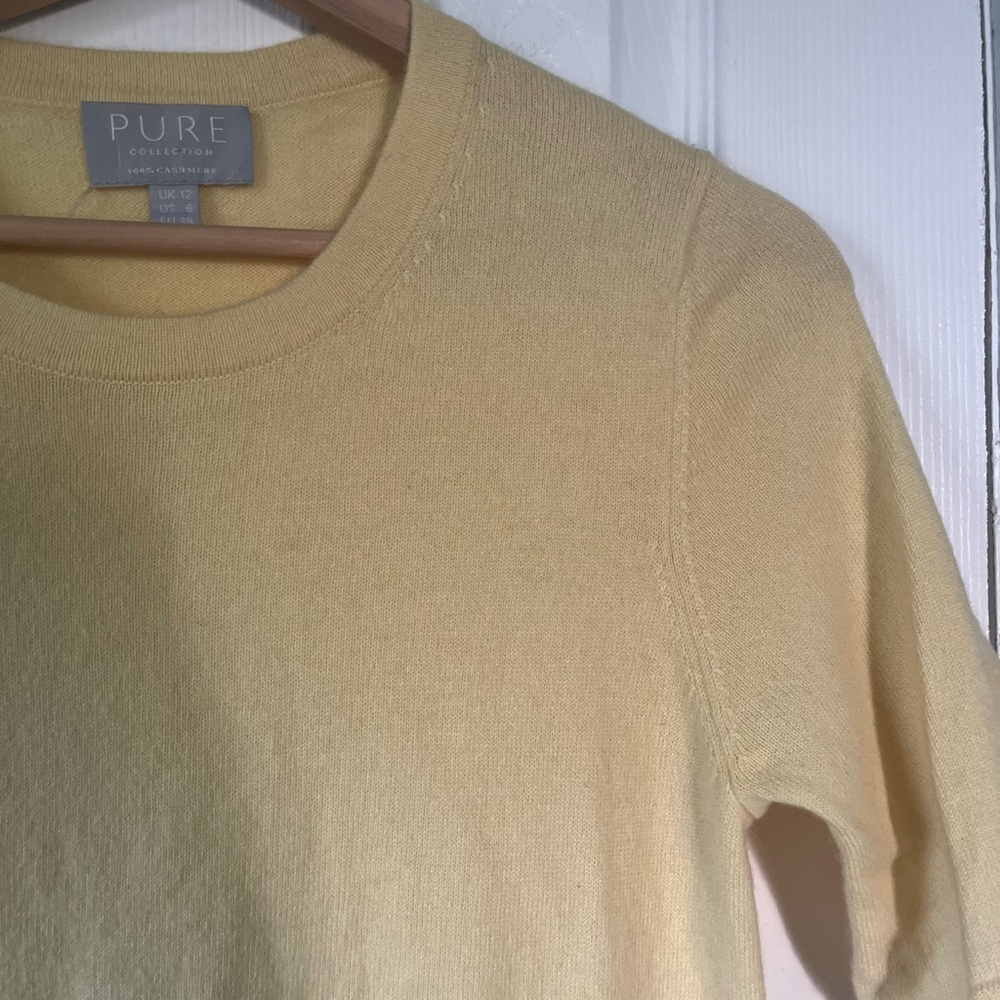Pure Collection Soft Lemon Cashmere Knit Top